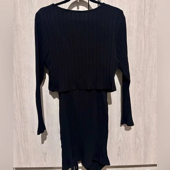 SHEIN Plus Solid Cami Dress & Button Front Jacket - Black, 2X - Picture 4 of 7